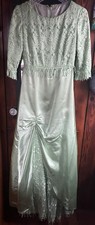 Light Green Satin Lace Tulle Ball Gown Evening Formal Dress