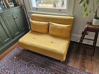 MADE. Haru Double Sofa Bed in Butter Yellow 120cm W X 182cm