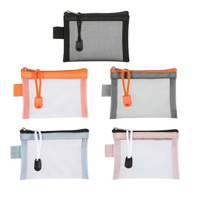 5 Pack Small Mesh Zipper Pouch Bags for Purse, Travel Pouches for Daily Toile...
