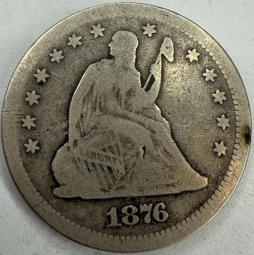 1876 S Seated Liberty Quarter Exact Coin Imaged #SL342