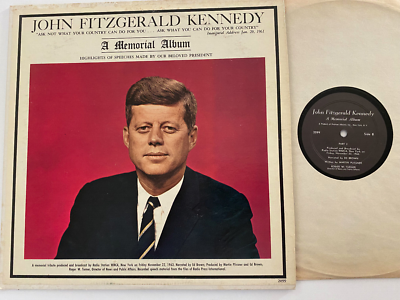 JOHN FITZGERALD KENNEDY LP A MEMORIAL ALBUM 1963 PREMIER 2099 WMCA