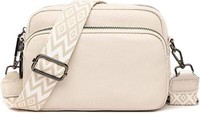 Damen Echtes Leder UmhäNgetasche Crossbody Bag Schultertasche A-Beige01