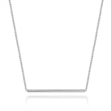 Horizontal Bar Simple Minimalist Dainty Polished Sterling Silver Necklace
