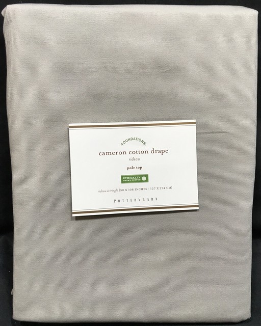 Pottery Barn Ivory Textured Cotton Tie Top 96 Curtains Panels