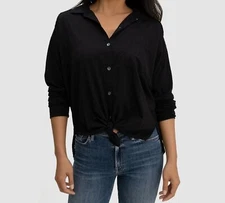 $138 Splendid Women's Black Long Sleeve Casual Button-Up Top Size S