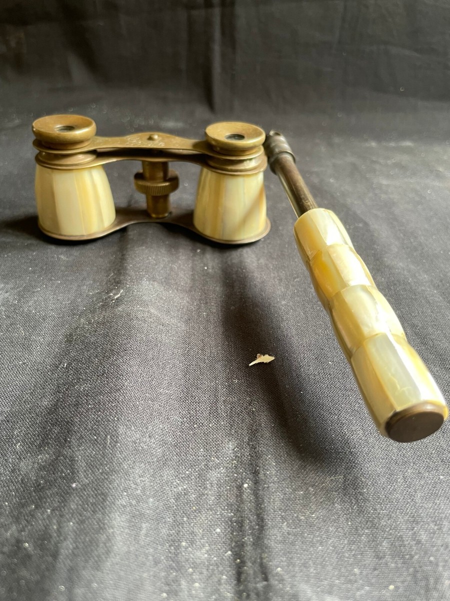 Lunettes d'opéra antiques / Lunettes de théâtre victoriennes / Jumelles vintage Laiton nacre - France