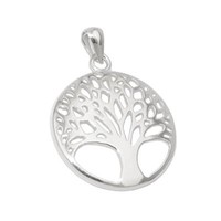 AnhäNger Lebensbaum 20Mm Aus 925 Silber GläNzend Halsschmuck