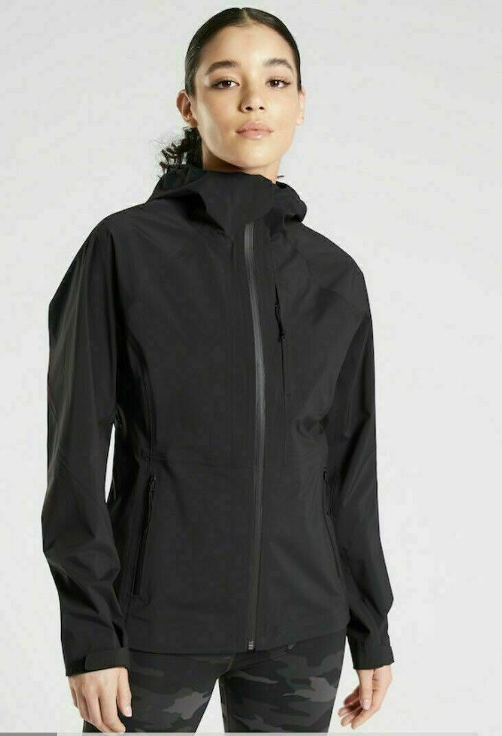Athleta Yosemite Waterproof Shell Rain Jacket | Black Small #530858 NWT