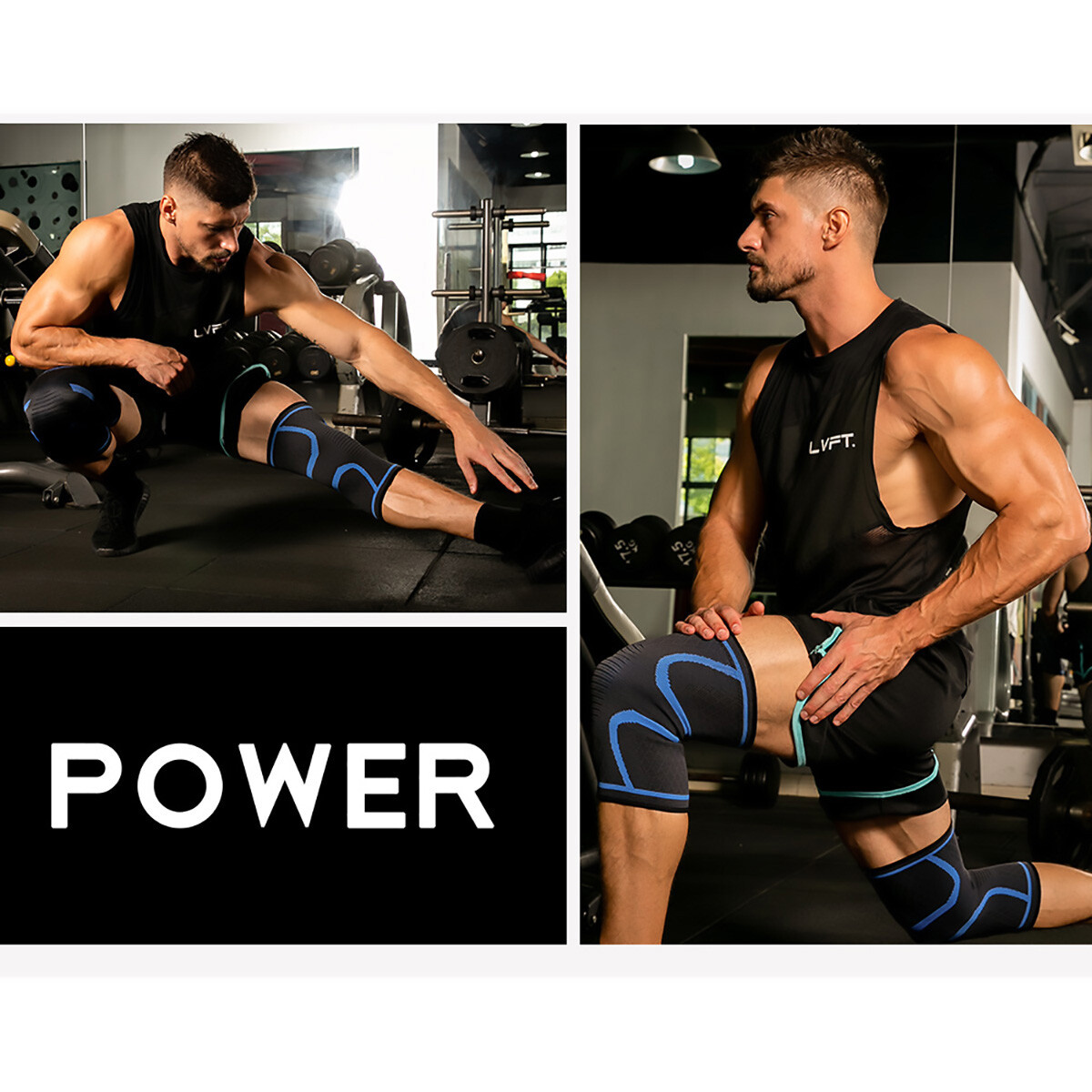 SUPERWSLING Kniebandage Sport - Mit Silikonring & Federn, XL