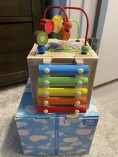 Wooden Activity Cube for Kids (Used Condition)