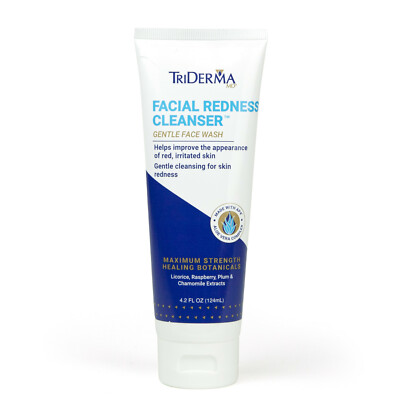 TriDerma Facial Redness Cleanser Face Wash, Gentle for Red, Sensitive Skin 4.2oz
