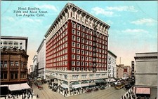 Vintage Postcard Hotel Rosslyn 5th & Main Street Los Angles California 