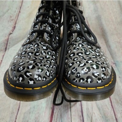 Dr Martens | 1460 Smooth Leather Loud Leopard Gray Boots NEW
