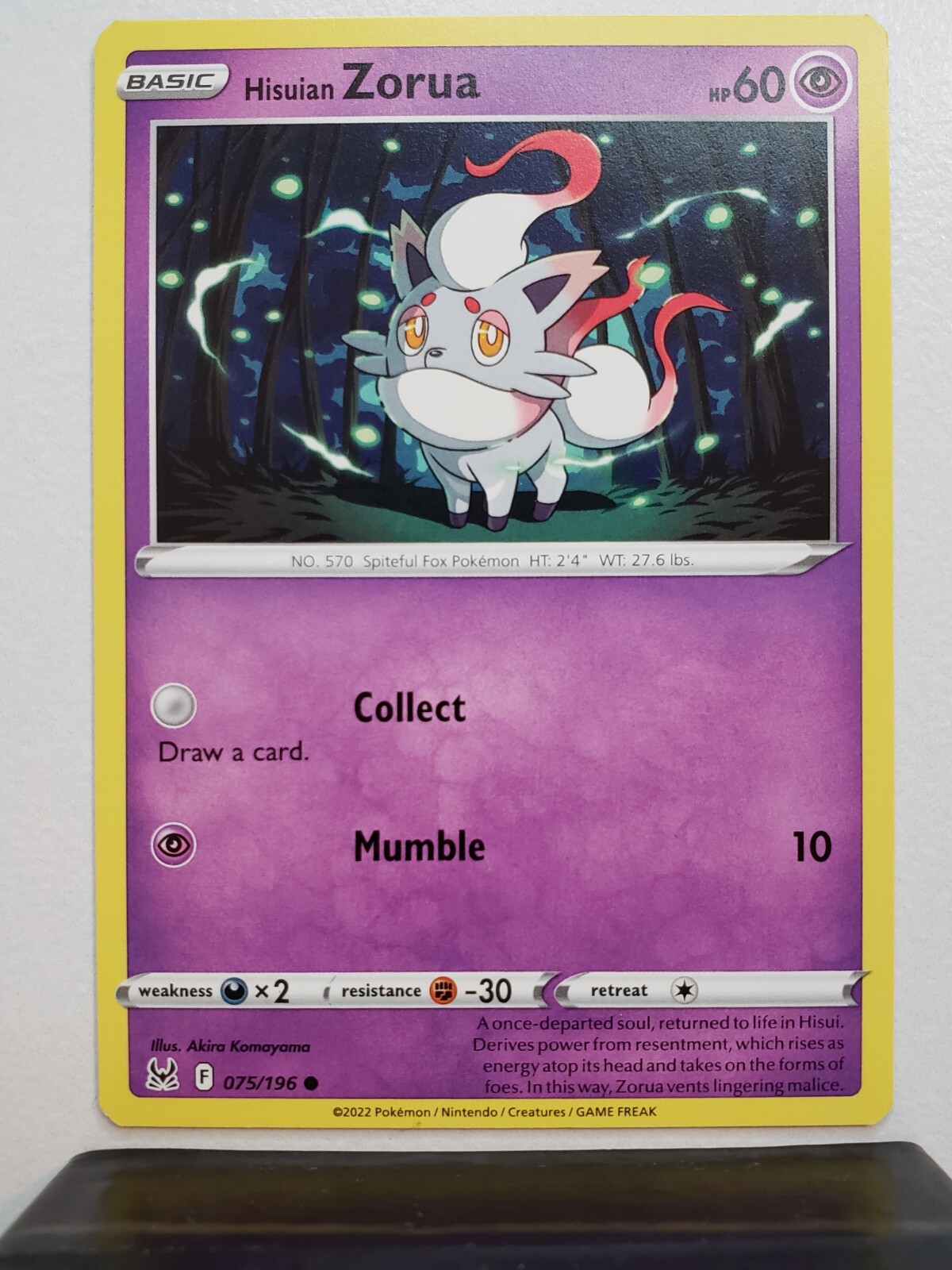Hisuian Zorua 075/196 NM / M - Lost Origin Sword Shield Pokemon Card