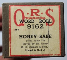 HONEY BABE FROM BATTLE CRY QRS SID LANEY PIANO ROLL - PIANO SCROLL 9162