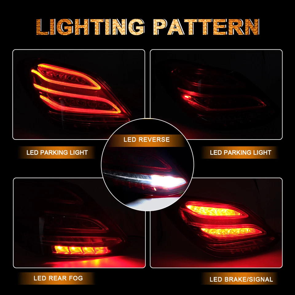 Left Driver Tail Light For 2015-18 Mercedes Benz C-Class W205 C300 LED Taillight - Image 3 of 4