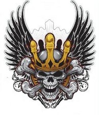 SKULL WITH CROWN BUMPER STICKER HELMET STICKER TOOLBOX STICKER LAPTOP STICKER