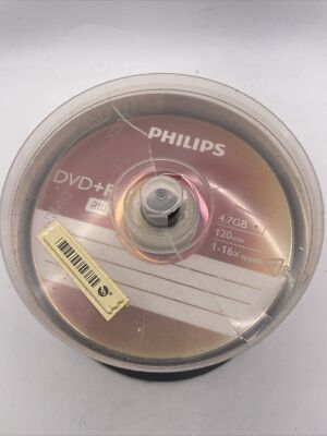 PHILIPS DVD +R 50 Disk SET OF DISKS 4.7 GB 120 MIN 1-16x SPEED