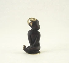 Werkstätte Karl HAGENAUER Sitting African Child Vienna Brass 1930 Bronze