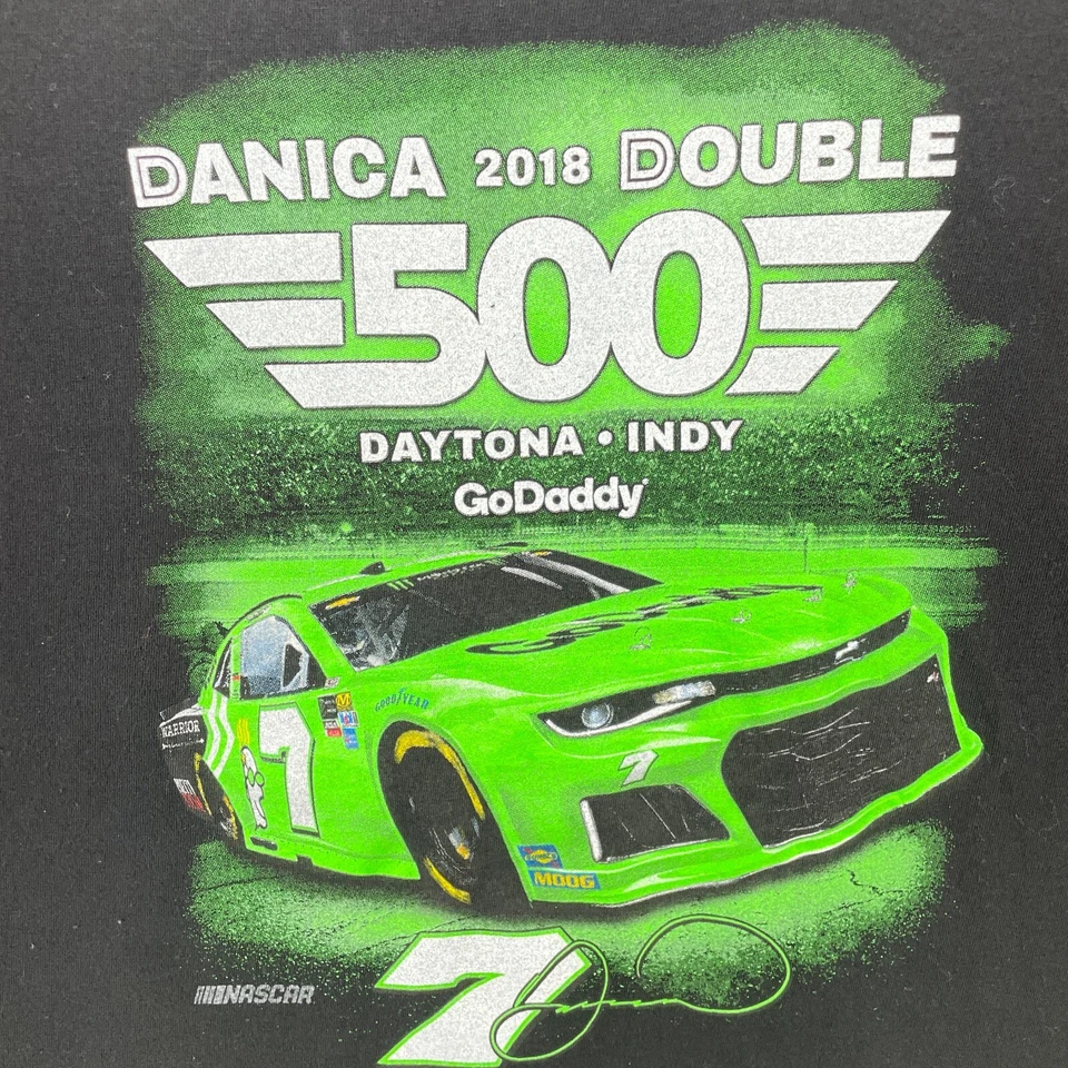 Danica Patrick T Shirt Womens Med NASCAR Go Daddy 2018 Double 500 Daytona Black - Image 2 of 4