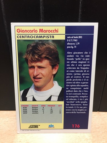 CARD SCORE 1993 N.176 MAROCCHI JUVENTUS - Imagen 2 de 2