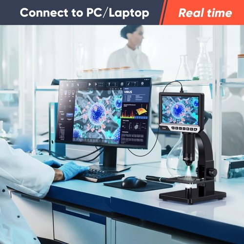 Elikliv Digital Microscope Coin Microscope 4.3"/7"/8"/10.1" LCD Screen 50-1000X - Picture 28 of 33