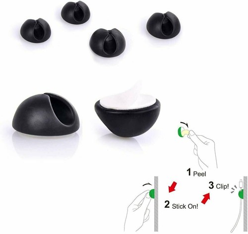 10 Pcs Cable Clip Grip Desk Wall Organizer Wire Cord Type USB Charger Holder - 第 4/6 張圖片