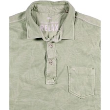 Tommy Bahama Relax Mens M Pima Cotton Green Floral Short Sleeve Polo Shirt