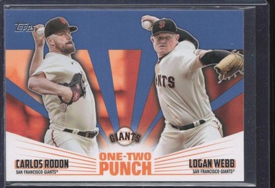 2023 Topps #12P-11 Carlos Rodon / Logan Webb One-Two Punch Blue