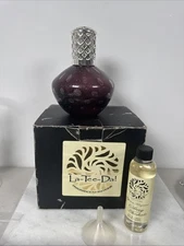 La Tee Da! Effusion Fragrance Lamp Purple Rain Glass W/Silver Crown