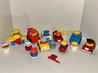 Vintage 1990s Fisher Price “chunky” Little People Figures With Vehicles