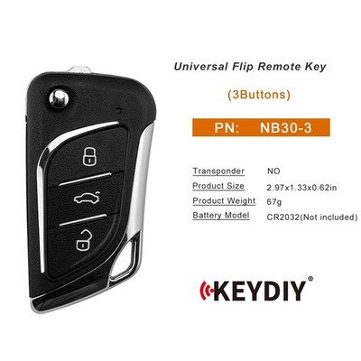10PCS KEYDIY KD NB30-3 Universal Flip Remote Key 3 Buttons for Lexus