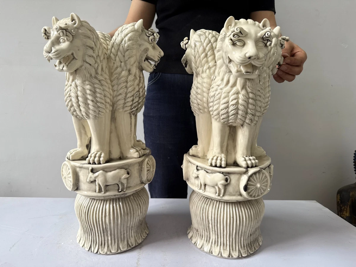 狗白色陶瓷中国风雕像、雕像| eBay