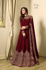 Skyview Fashion Maroon Anarkali Abendkleid Indischer Designer Party Wear
