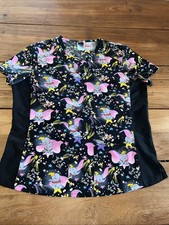 Dumbo Scrubs Tooniforms Disney V Neck Top TF780 DUHF Size XL Cute