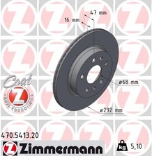 2x Bremsscheibe COAT Z ZIMMERMANN 470.5413.20 f&uuml;r MERCEDES CITAN W420 Tourer EQT