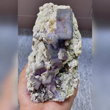 0.6kg Natural Purple Fluorite and Arsenopyrite Mineral Specimen/Yaogangxian
