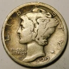 1919 S Mercury Dime 90% Silver G-VG  "Actual Coin Pictured - Not Cleaned"
