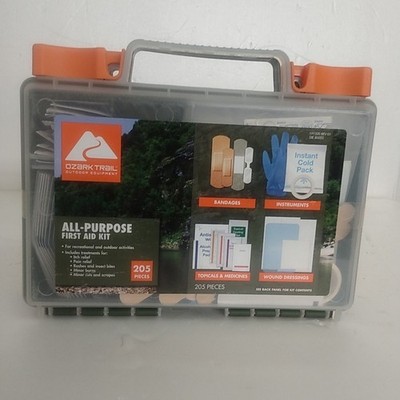 New Ozark Trail 205 Pieces All-Purpose First Aid Kit Case Camping Free Shipping