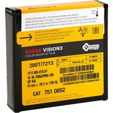 Kodak VISION3 200T Color Negative Film 7213 16mm, 100' Roll, Single Perf 