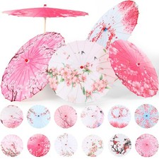 12 Pcs Chinese Oiled Paper Umbrella for Weddings 32 Inch Bamboo Silk Chinese ...
