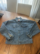 VTG 90s Wrangler Hero Blue Denim Jean Trucker Jacket Mens M