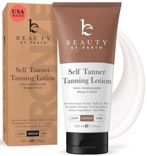 Beauty by Earth Self Tanner Body Lotion 7.5oz Medium Vegan Sunless Tan New