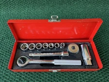 Vintage Thorsen 51177 11 Piece 3/8" Drive Socket Standard w/ Metal Case