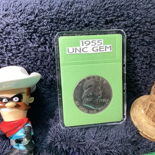 1955 FRANKLIN HALF $ UNC FROM MINT ROLL BAG MARKS FREE SHIPPING