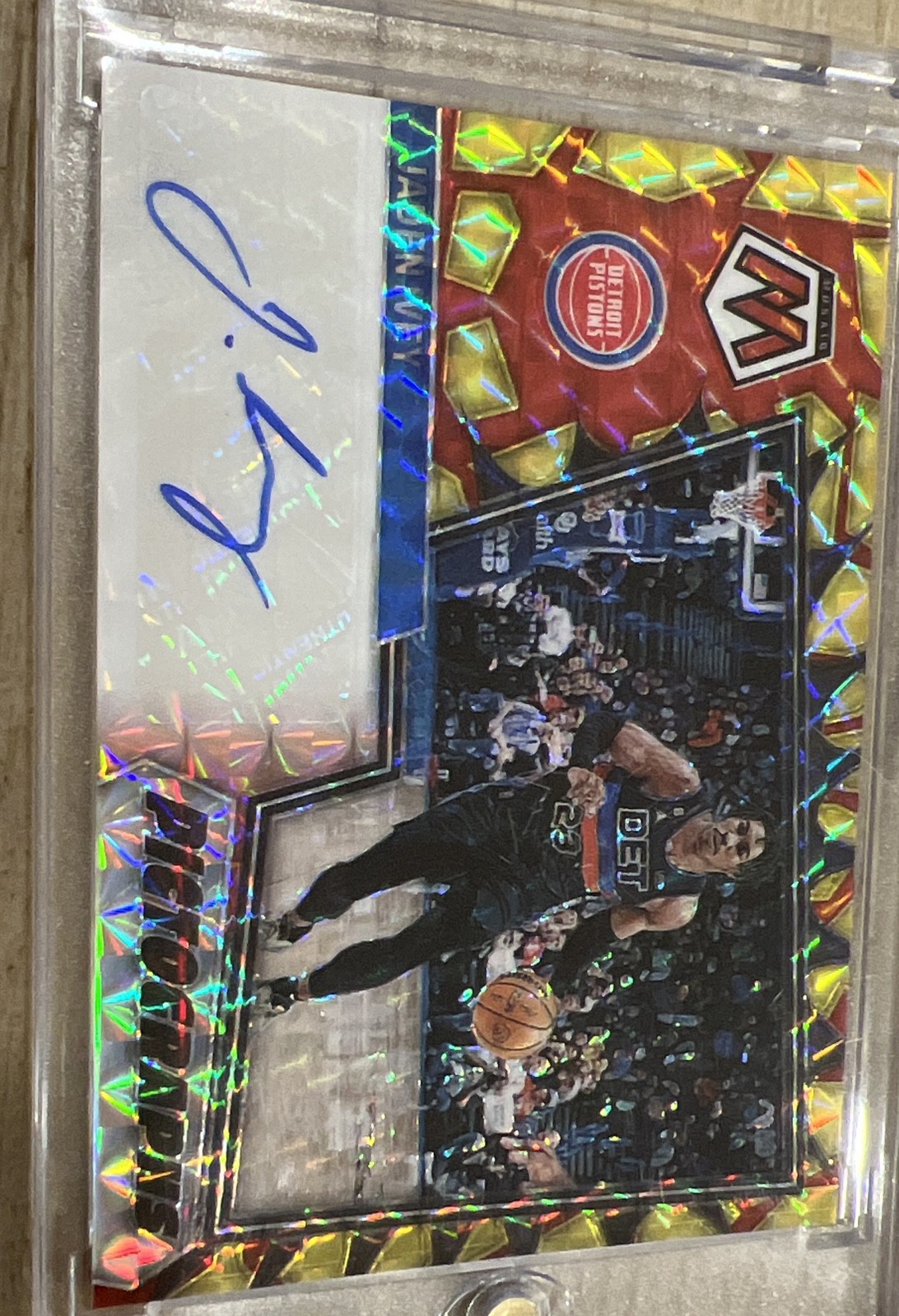 2022-23 Panini Mosaic - Pictographs Mosaic Jaden Ivey #PM-IVE Gold Prizm AU, RC)