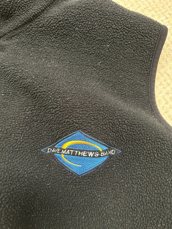 Vintage Dave Matthews Band black fleece vest size large
