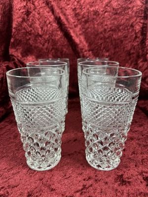 #ad 6 Vtg Wexford Clear 16 Oz Flat Iced Tea Tumblers Glasses Anchor Hocking 6 1 4quot; $34.99