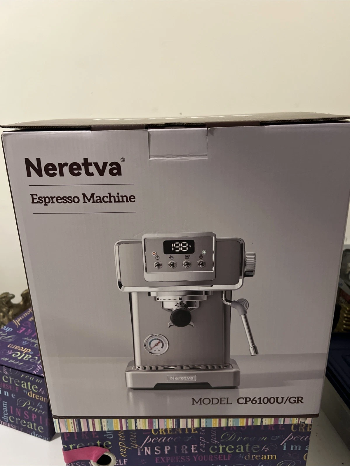 Neretva Espresso Machine with Milk Frother, Medium, Stainless-CP6100U/GR (New)