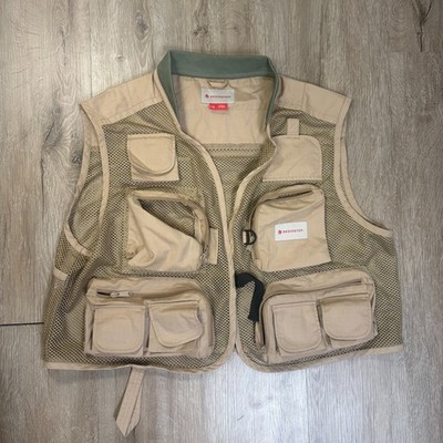 Redington Mesh Fishing Vest L/XL Brown Tan Fly Utility Beige Hunting